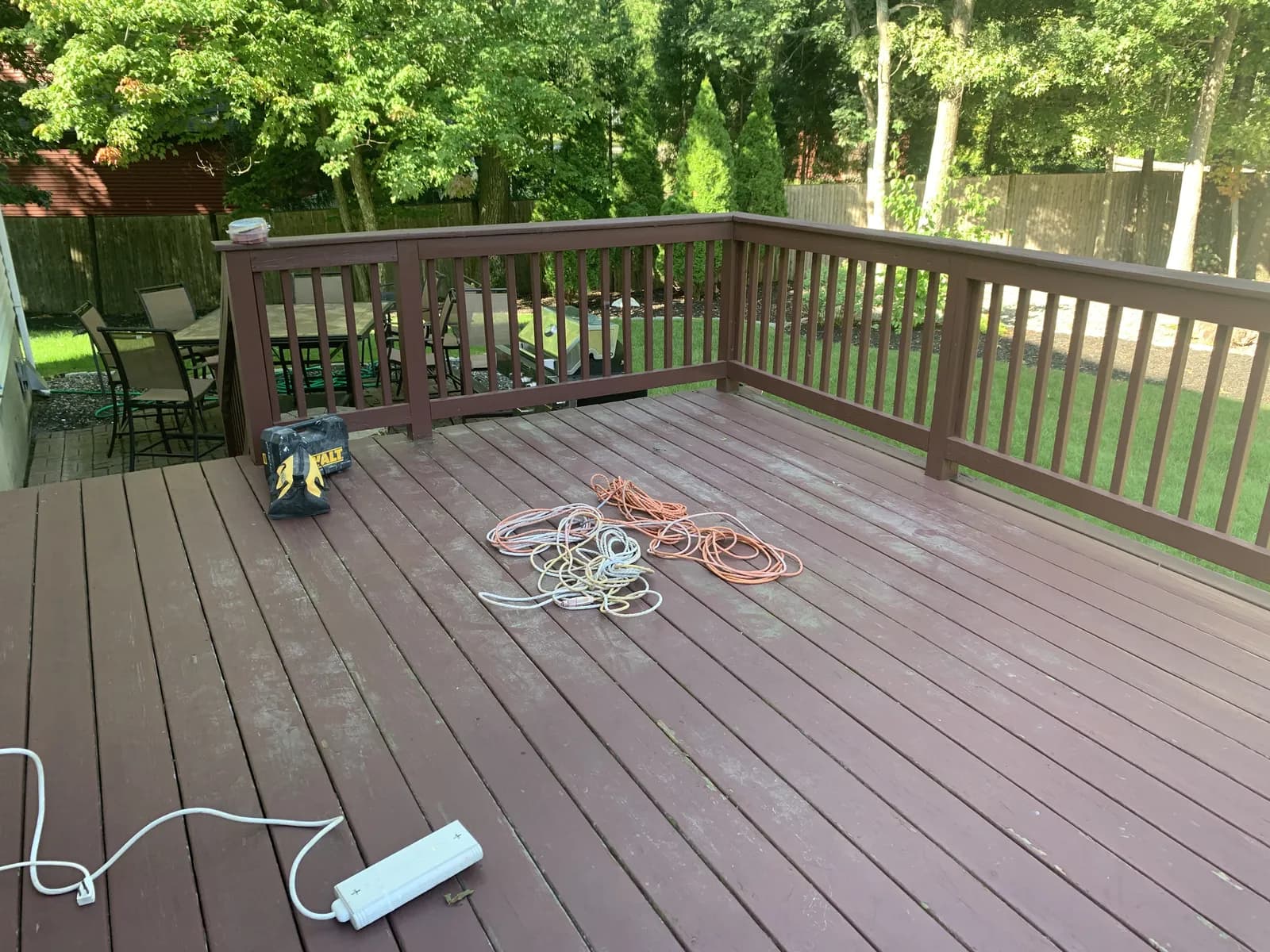 Deck refinishing before and after – before